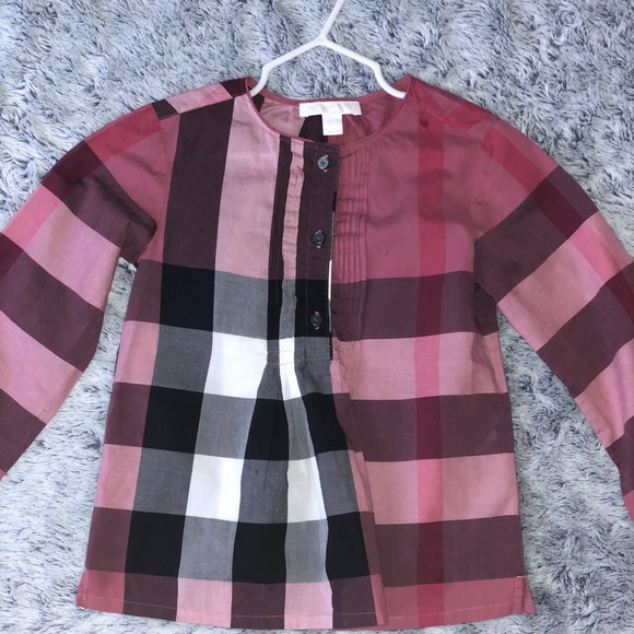 Burberry Other - HP!🎉🏅Girls Burberry Classic Check Pintuck Blouse